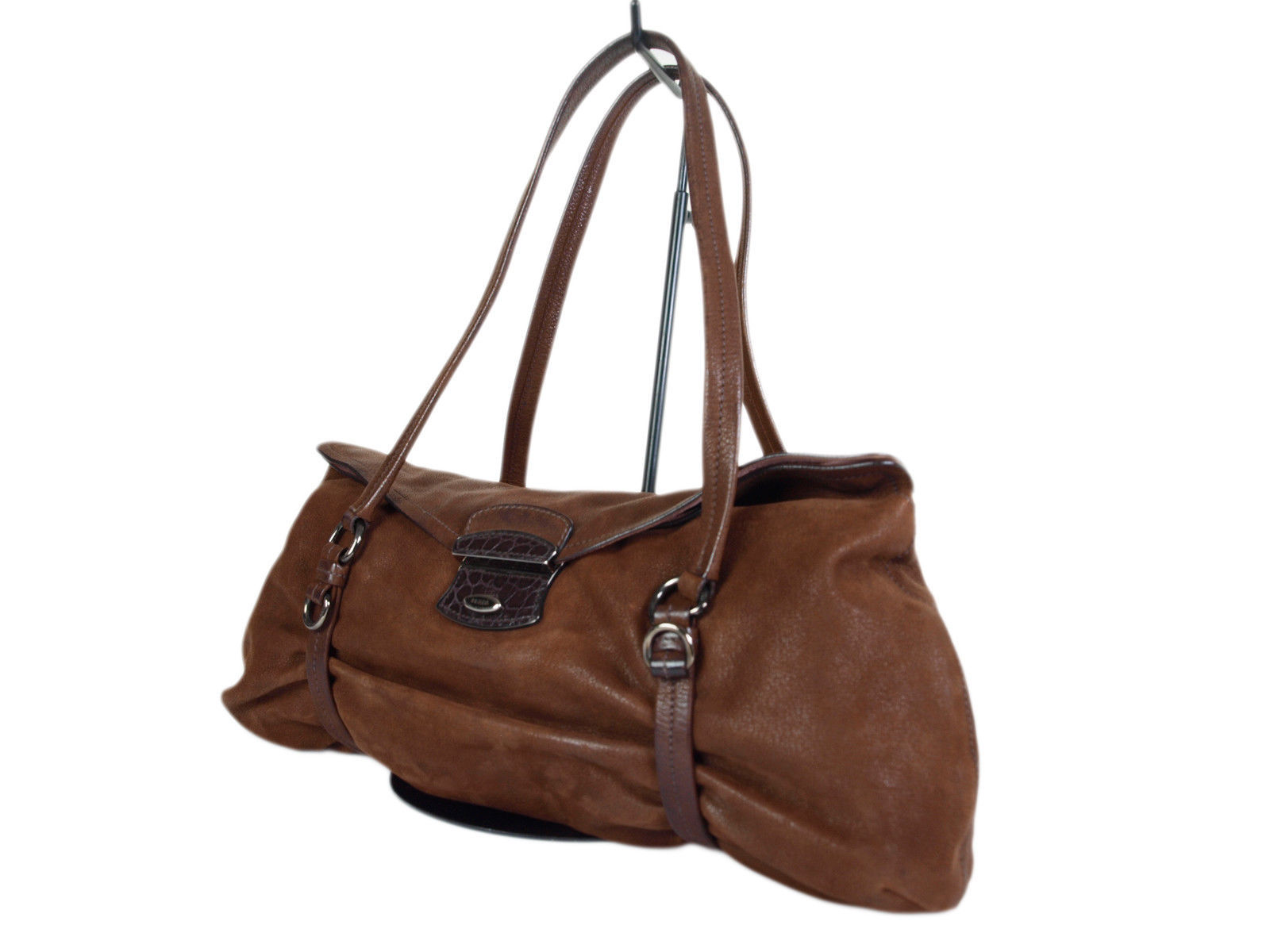 prada handbag brown leather