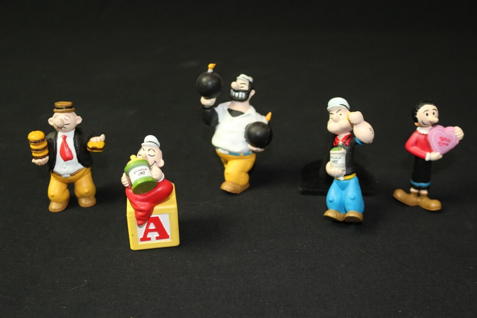 Popeye PVC 5 Mini Figure Set Wimpy Sweet Pea Olive Oyl Bluto KFS 1989 ...