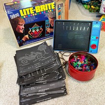 Hasbro Lite-Brite #5456 Vintage Blue Original Deluxe w/ Pegs & Sheets Tested/Wor - $52.80