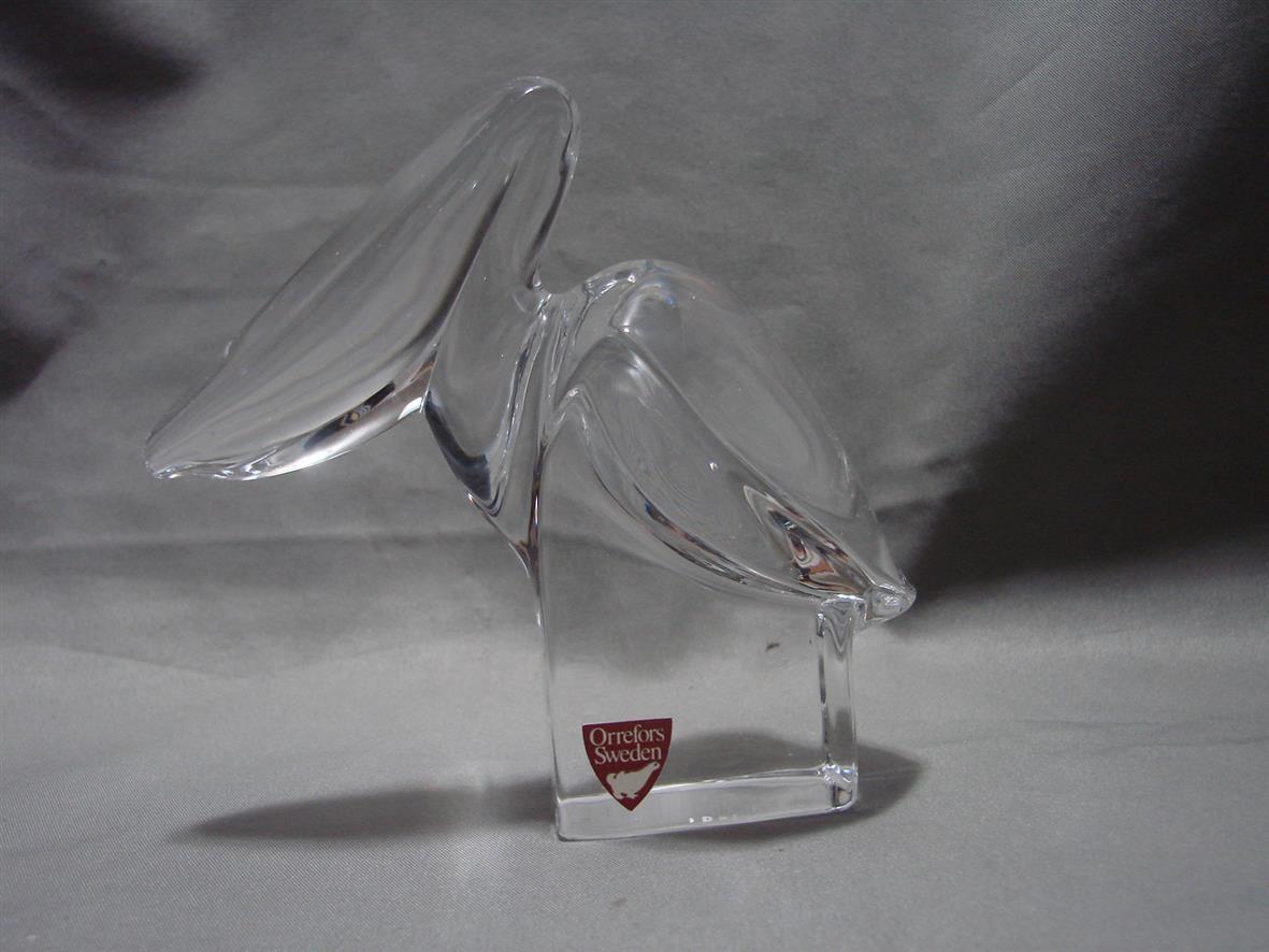 Orrefors(Sweden) Crystal Pelican Figurine Signed and Numbered - $35.00