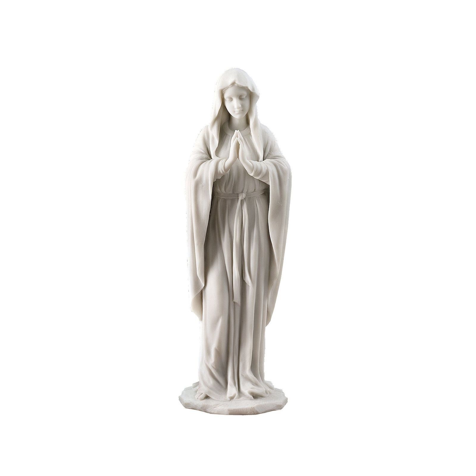 Blessed Virgin Mary Statue Small Figurine Marble White Indoor Ornament ...