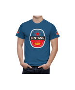 Bintang Beer Logo Blue Short Sleeve  T-Shirt Gift New Fashion  - $31.99