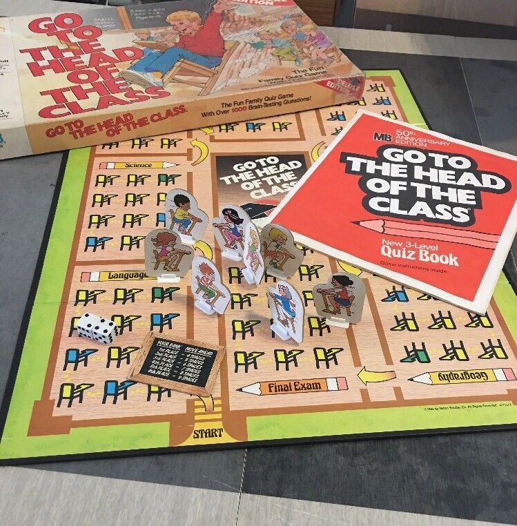 1986 GO TO THE HEAD OF THE CLASS Deluxe Edition Board Game Complete OS - Go To The Head Of The Class Game