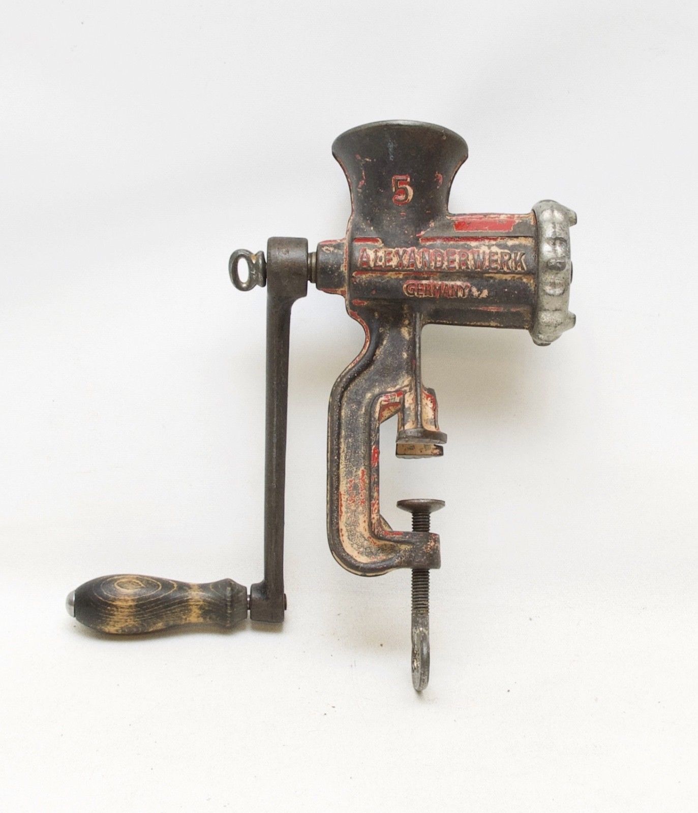 Antique Alexanderwerk Germany 5 Meat Grinder Iron Cast Enameled