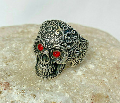 Dia De Los Muertos Sterling Silver Skull Ring Mexican Sz 10.5 Jewelry 14... - $179.95