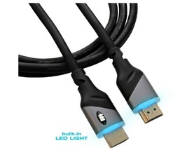 MONSTER 6ft High Speed 4K HDR HDMI Cable Blue LED Light Gaming 21.0 Gbps - Fast! image 2