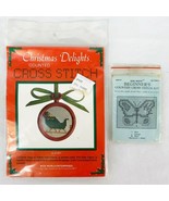 Beginners Counted Cross Stitch Kit Lot of 2 Christmas Sleigh Mini Butter... - $14.25