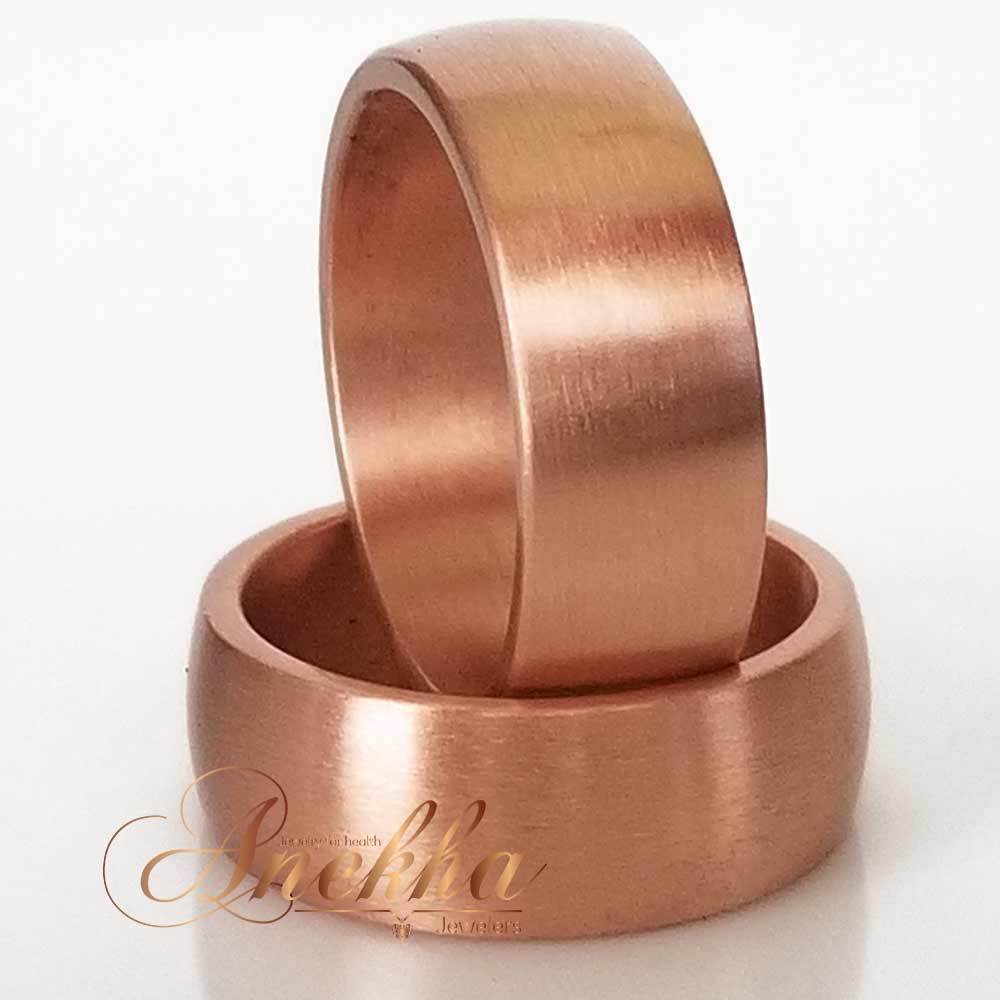PURE SOLID COPPER 3/8 DOMED BAND RING NON MAGNETIC VTG SIZE 6-15 NM02