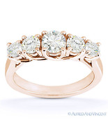 Round Cut Forever Brilliant Moissanite 14k Rose Gold Trellis Wedding Rin... - $759.52+