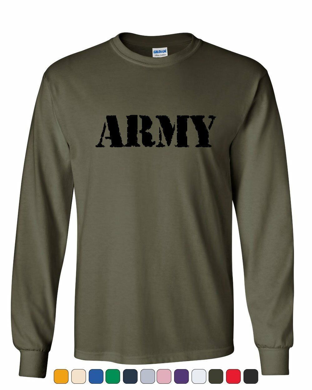ARMY Long Sleeve T-Shirt Military Veteran POW MIA Patriotic Veteran's Day Tee