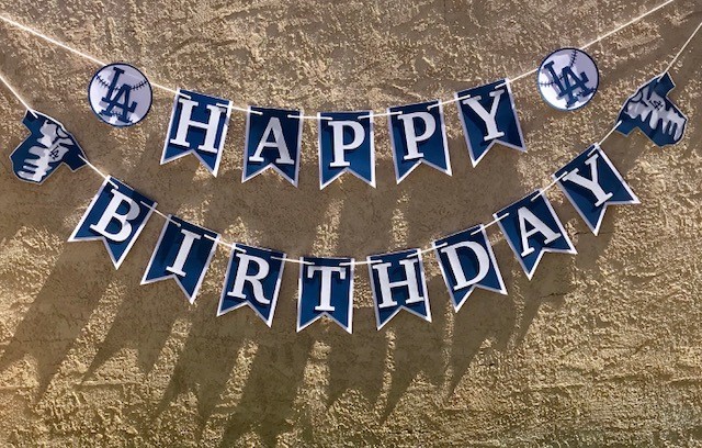 Mlb Los Angeles Dodgers Banner Custom Birthday Anniversary Party Decor ...