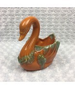 Hull Pottery Swan Bird Planter Pot 812 USA Orange Multicolor Vtg 1950s C... - $51.41