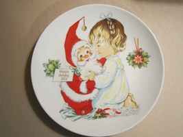 SANTA AND GIRL collector plate CHARLOT BYJ 2nd ed. 1974 GOEBEL Christmas... - $19.99