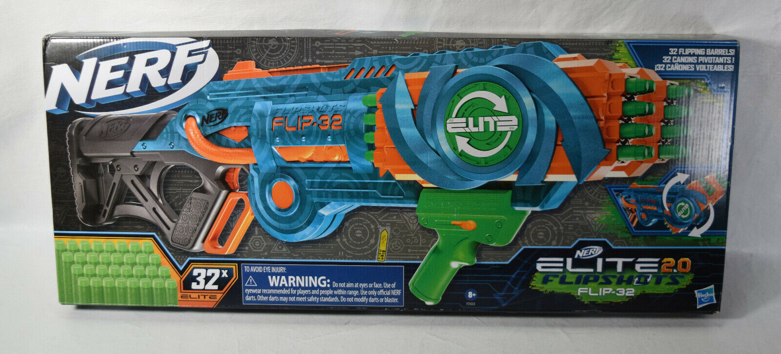 Nerf Elite 20 Flipshots Flip 32 Blaster 32 Dart Double Barrels Dart