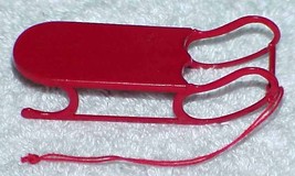 Vintage 1980&#39;s Red Metal SLED Christmas Ornament - $8.00