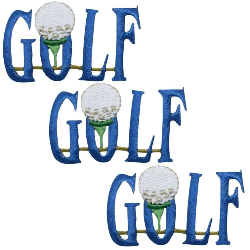 Golf Applique Patch - Links, Golfing Badge 2 (3-Pack, Iron on)