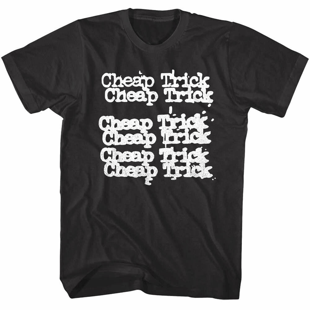 Cheap Trick Logo Repeated Rock Band Men's T Shirt Album Tour Music Merch Black