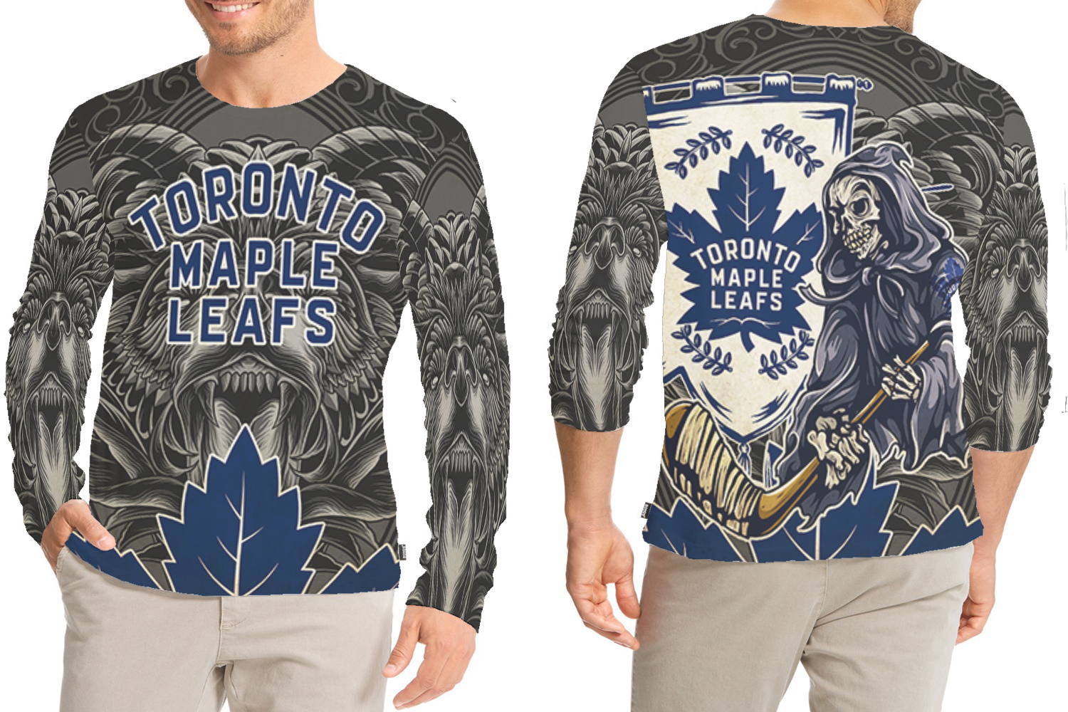 Toronto Maple Leafs New Long Sleeve Tshirt Fullprint For Men TShirts