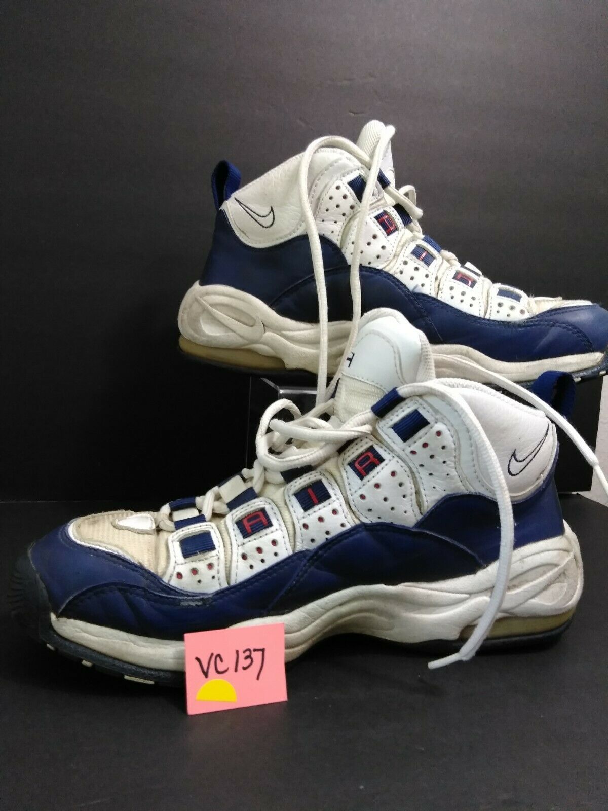 Vtg Nike Air Super CB 97 WhiteNavyRed Basketball Shoes Charles 