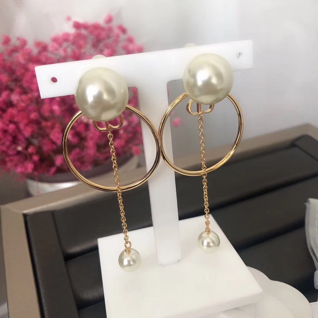 dior double pearl earrings