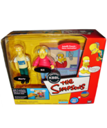 THE SIMPSONS Talking KBBL Radio Action Figure Playset Bill Marty Playmat... - $29.99