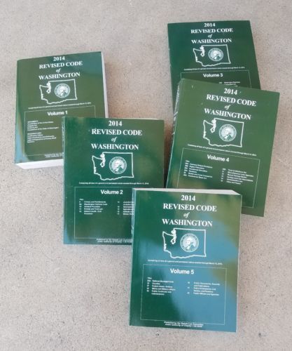 2014 Revised Code Of Washington RCW Official State Code Vol 1 2 3 4 5