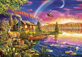 Buffalo 300 Piece Puzzle Lakeside Cabin Large Pieces NEW Fast Shipping - $15.79