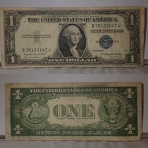 VINTAGE ONE DOLLAR SERIES 1935-G SILVER CERTIFICATE BILL WASHINGTON BLUE... - $12.00