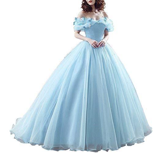 Off Shoulder Cinderella Crystals Prom Quinceanera Dress Ball Gown Wedding Custom