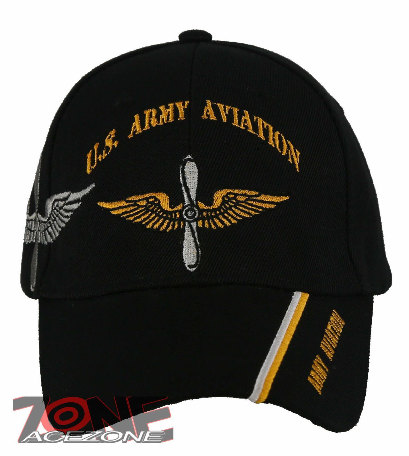 NEW! US ARMY AVIATION BALL CAP HAT BLACK Men's Hats