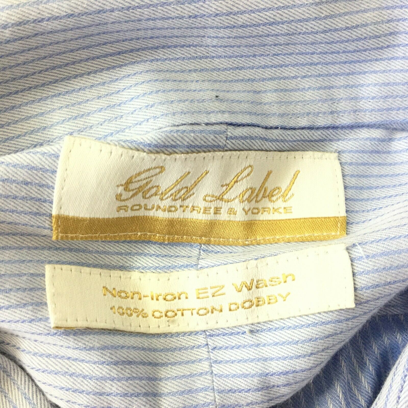 Gold Label Roundtree & Yorke Shirt Blue Men Size 17.5/34 - Dress Shirts