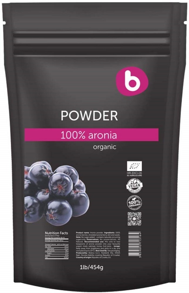 Bobica's PREMIUM European Organic Aronia Berry (Chokeberry) Powder | 1lb/454g