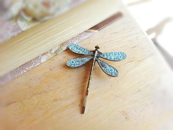 Light Blue Patina Dragonfly Bobby Pin Light And 50 Similar Items