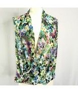 Kut from the Kloth Womens Floral Blouse, Size M Medium Drape Front - $10.51