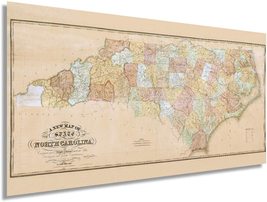 1833 North Carolina State Map - North Carolina Vintage Map Constructed from Actu - $32.99+