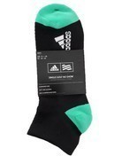 ADIDAS GOLF No Show Socks CF8347 Breathable Black / Green Sz 11-14 - $30.52