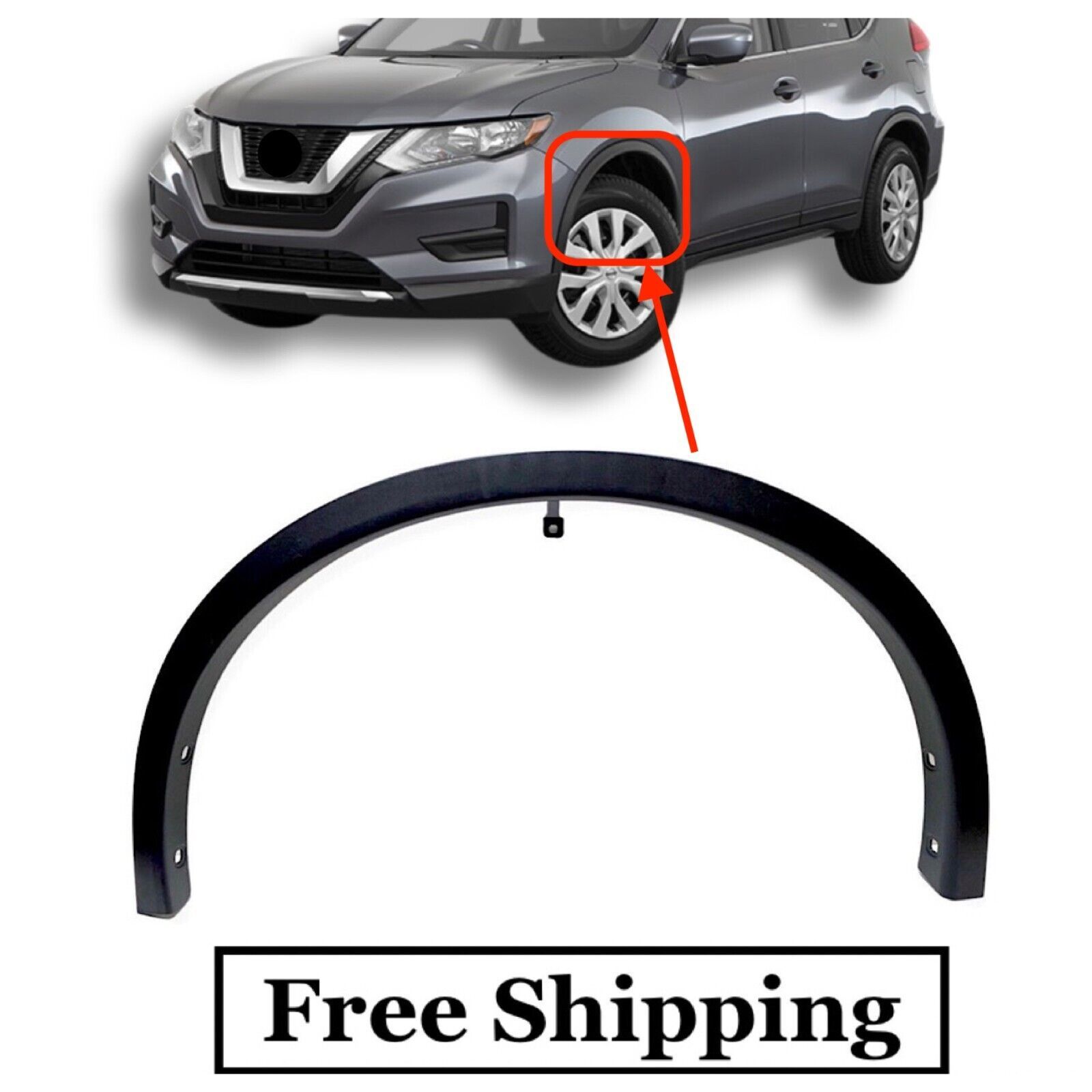 for 2014-2019 Nissan Rogue Fender Flare Molding Arch Trim Front Left ...