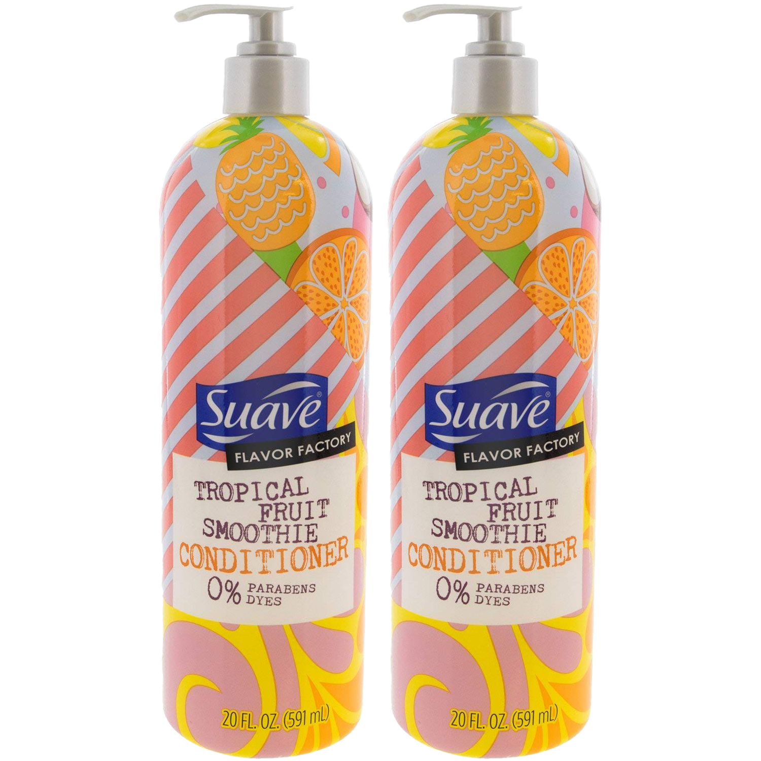 2-Pack New SUAVE HAIR Flavor Factory Tropical Fruit Smoothie Conditioner 20 oz