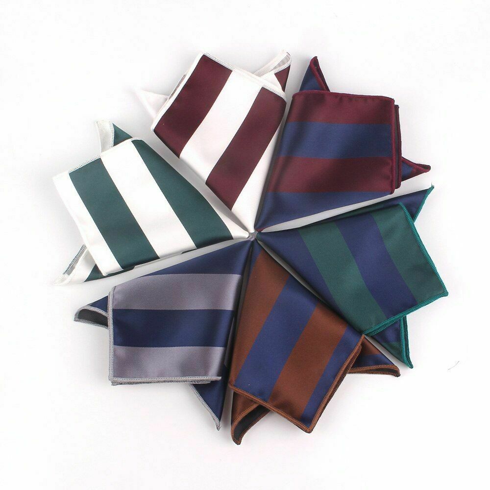 Fashion Striped Pocket Square For Men Women Chest Towel Hanky Suits Handkerchief