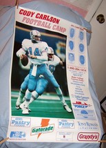Vintage HTF Cody Carlson Football Camp Poster-Houston Oilers Football-23... - $20.00