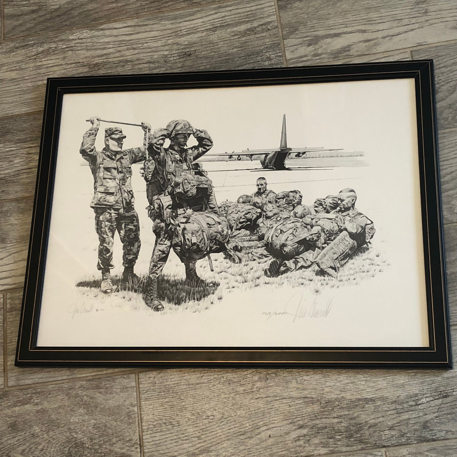 JIM STOVALL MILITARY ART PRINT SIGNED US army framed picture vietnam ...