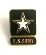 US Army White Star Gold Tone Black/White Enamel Military Lapel Pin - $7.80