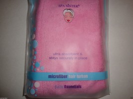 New Spa Sister Microfiber Hair Turban Ultra Absorbent Drying Towel Pink - $10.88