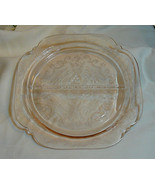 Pink Depression Glass Divided Plate, Madrid Pattern, Lace Glass, Vintage... - $18.95