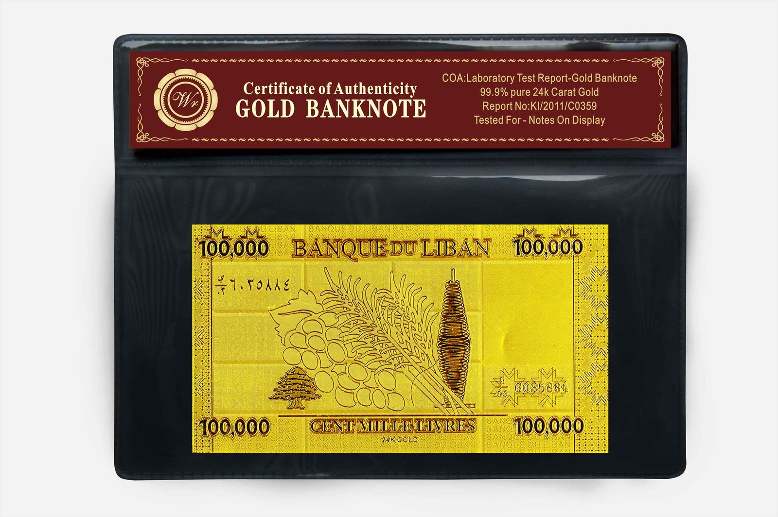 WR Lebanon Paper Currency Lebanese Pound 100000 Pure National Banknotes