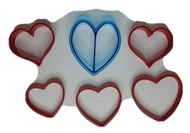 Cookie Cutters Heart Shape 6 Count Plastic Assorted Sizes Up To 5&quot; Romantic - $9.59