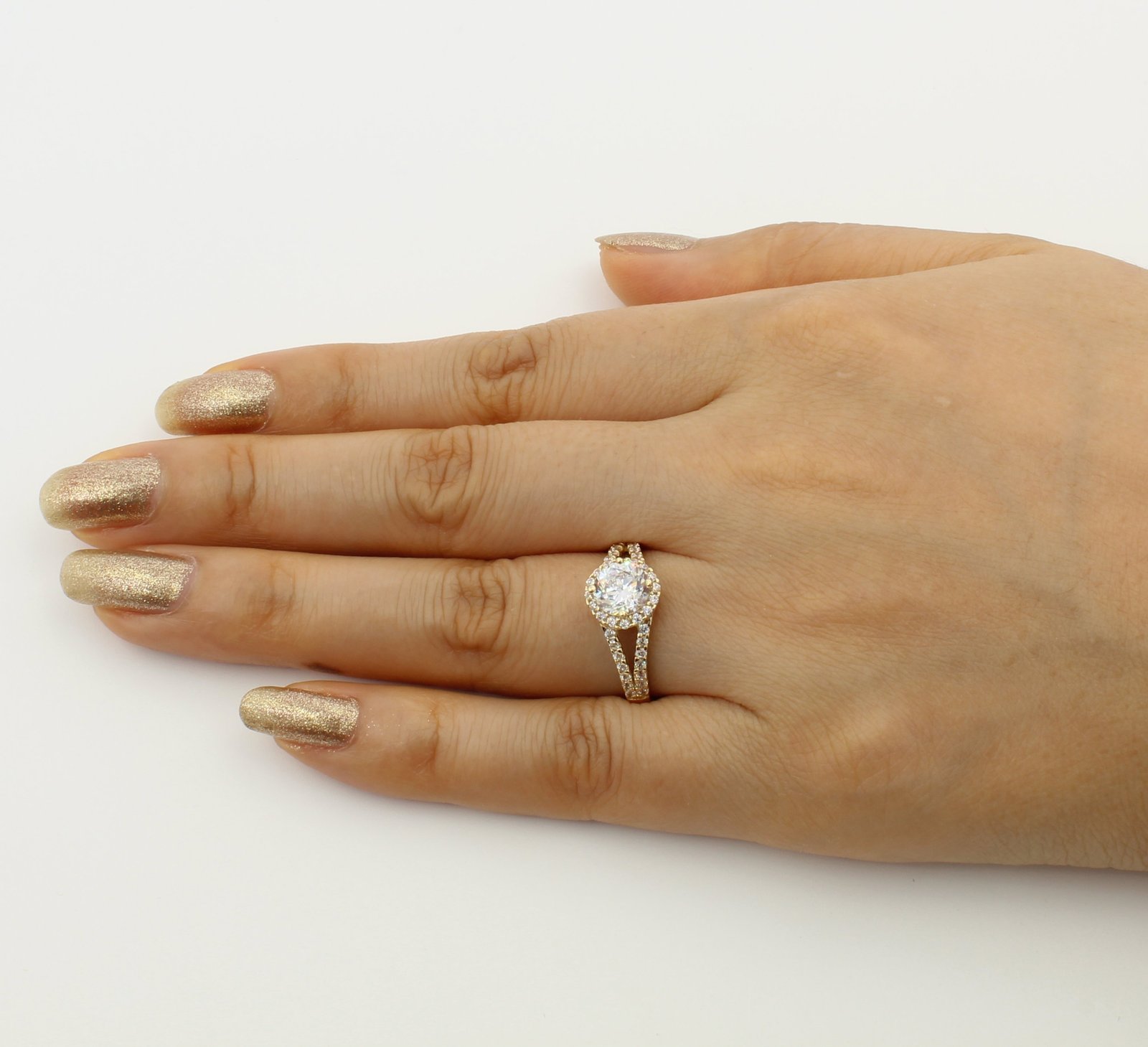 1.25 Ct 14K White Gold Cathedral Round Engagement Wedding Propose Promise Ring