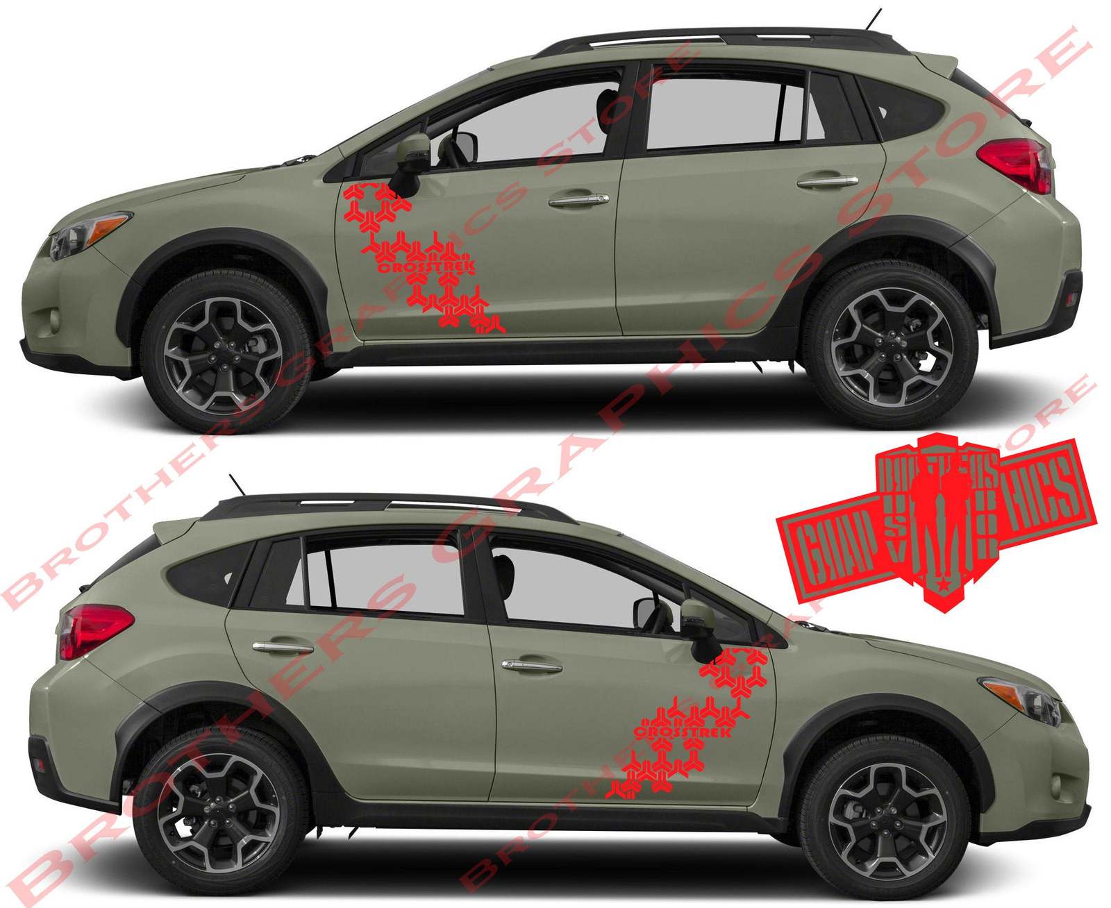 Decal Graphic Sticker Door Sport Stripe Kit Compatible with Subaru ...