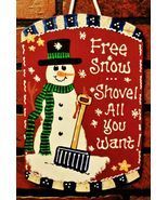 Free Snow SNOWMAN SIGN Wall Art Door Hanger Plaque Winter Wood Decor Cou... - $37.99