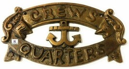 Brass Crew's Quarters Door Sign - Nautical Brass Signs - Nautical Decor Ships 
